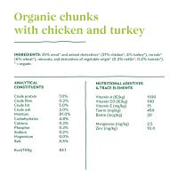 Organic cat food chunks with chicken and turkey 405g