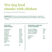 Organic dog food chunks with chicken 820g