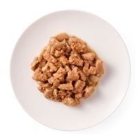 Organic cat food chunks with chicken and turkey 100g