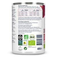 Organic dog food chunks with beef 405g