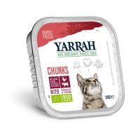 Organic cat food chunks with chicken and beef 100g